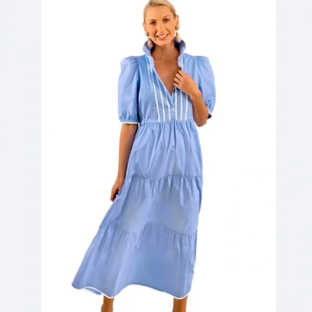 Gretchen Scott Rick Rack Rock Light Blue Midi